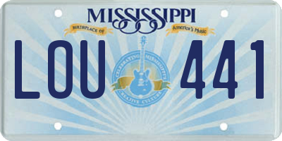 MS license plate LOU441