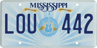 MS license plate LOU442