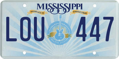 MS license plate LOU447