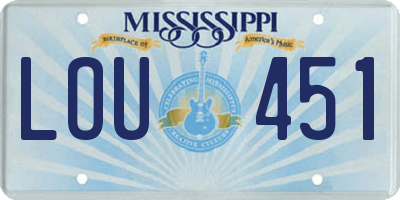 MS license plate LOU451