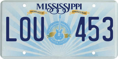 MS license plate LOU453
