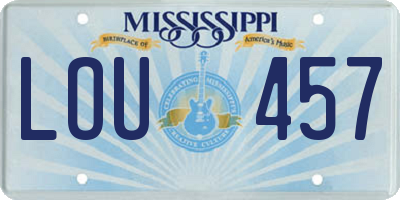 MS license plate LOU457