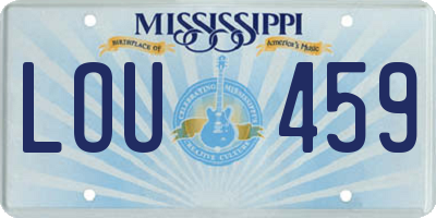 MS license plate LOU459