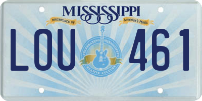 MS license plate LOU461