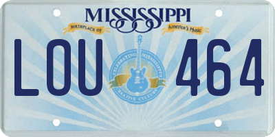 MS license plate LOU464