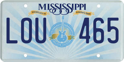 MS license plate LOU465