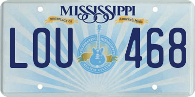 MS license plate LOU468