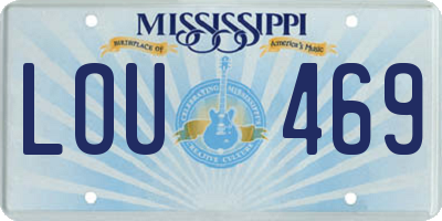 MS license plate LOU469