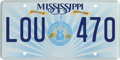 MS license plate LOU470