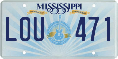 MS license plate LOU471