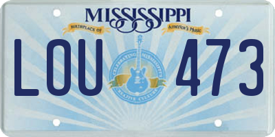 MS license plate LOU473