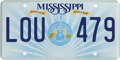 MS license plate LOU479