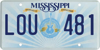 MS license plate LOU481