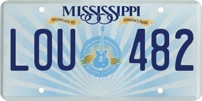 MS license plate LOU482