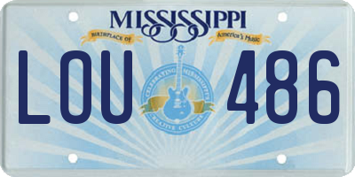 MS license plate LOU486