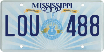 MS license plate LOU488