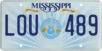 MS license plate LOU489