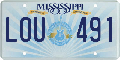 MS license plate LOU491