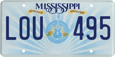 MS license plate LOU495
