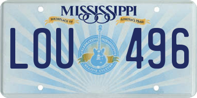 MS license plate LOU496