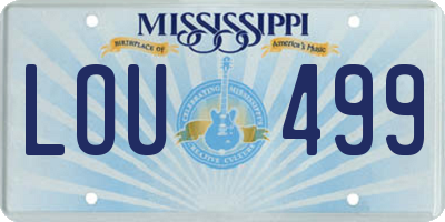 MS license plate LOU499