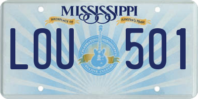MS license plate LOU501