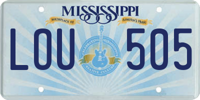 MS license plate LOU505