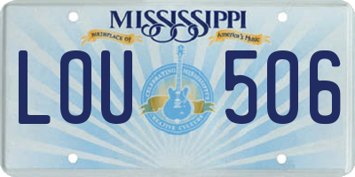 MS license plate LOU506