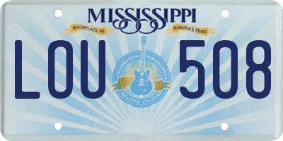 MS license plate LOU508