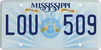MS license plate LOU509