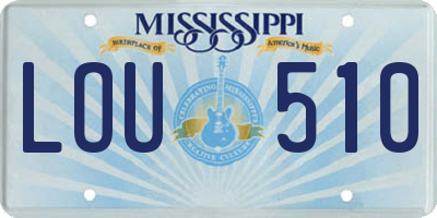 MS license plate LOU510