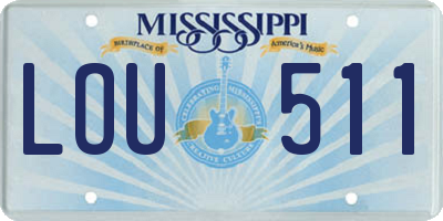 MS license plate LOU511