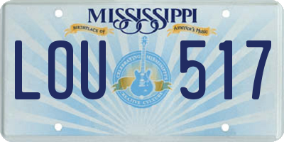 MS license plate LOU517