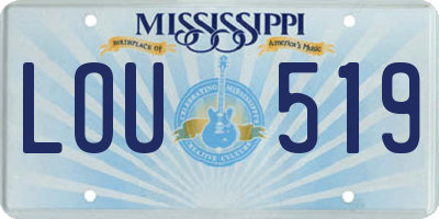 MS license plate LOU519