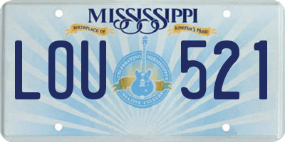 MS license plate LOU521