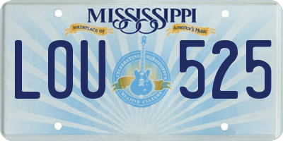 MS license plate LOU525
