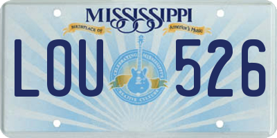 MS license plate LOU526