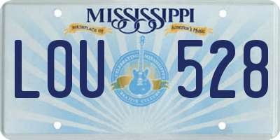 MS license plate LOU528