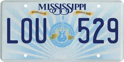 MS license plate LOU529