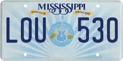 MS license plate LOU530
