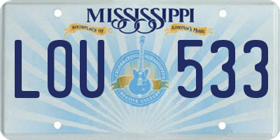 MS license plate LOU533