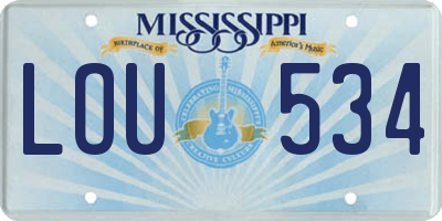 MS license plate LOU534