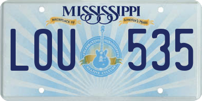 MS license plate LOU535