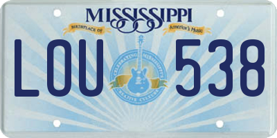 MS license plate LOU538