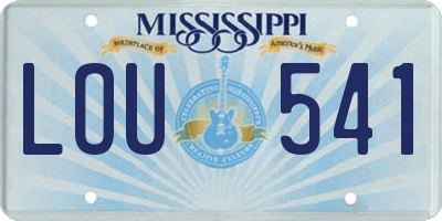 MS license plate LOU541