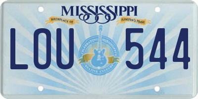 MS license plate LOU544
