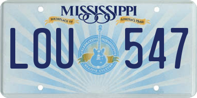MS license plate LOU547