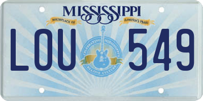 MS license plate LOU549