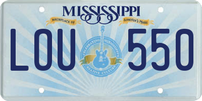 MS license plate LOU550