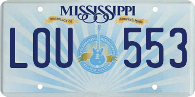 MS license plate LOU553
